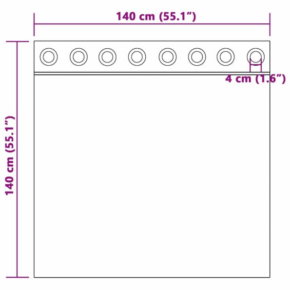 vidaXL Záclony na zatemnenie s krúžkami 2 pcs Čierna 140 x 140 cm – Obrázok 8