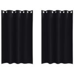 vidaXL Záclony na zatemnenie s krúžkami 2 pcs Čierna 175 x 140 cm – Obrázok 2