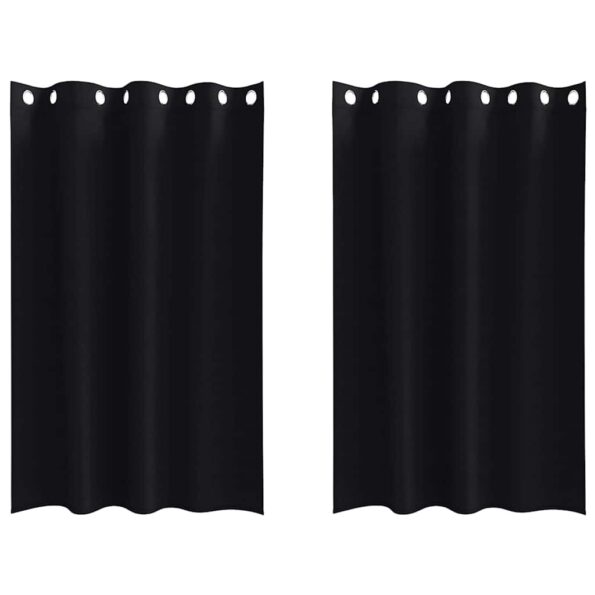 vidaXL Záclony na zatemnenie s krúžkami 2 pcs Čierna 175 x 140 cm – Obrázok 2