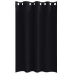 vidaXL Záclony na zatemnenie s krúžkami 2 pcs Čierna 175 x 140 cm – Obrázok 4