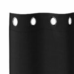 vidaXL Záclony na zatemnenie s krúžkami 2 pcs Čierna 175 x 140 cm – Obrázok 5