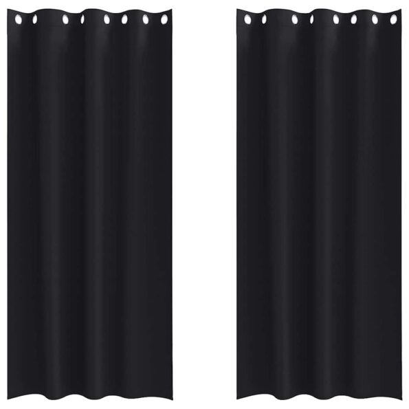 vidaXL Okenice so záclonami 2 pcs Čierna 260 x 140 cm Polyester – Obrázok 2