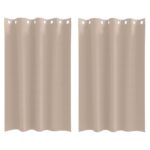 vidaXL Okenice so záclonami 2 pcs Sivohnedá 175 x 140 cm Polyester – Obrázok 2