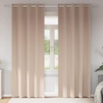 vidaXL Záclony na zatemnenie s krúžkami 2 pcs Sivohnedá 245 x 140 cm