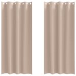 vidaXL Záclony na zatemnenie s krúžkami 2 pcs Sivohnedá 245 x 140 cm – Obrázok 2