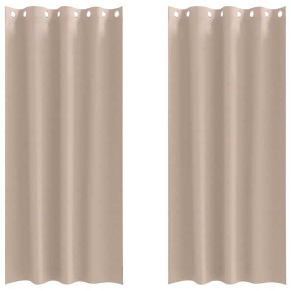 vidaXL Záclony na zatemnenie s krúžkami 2 pcs Sivohnedá 245 x 140 cm – Obrázok 2
