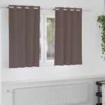 vidaXL Záclony na zatemnenie s krúžkami 2 pcs Tmavohnedá 140 x 140 cm
