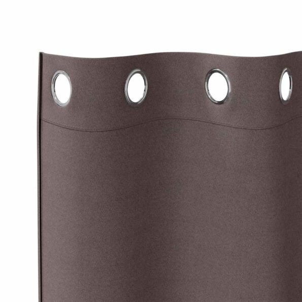vidaXL Záclony na zatemnenie s krúžkami 2 pcs Tmavohnedá 140 x 140 cm – Obrázok 5
