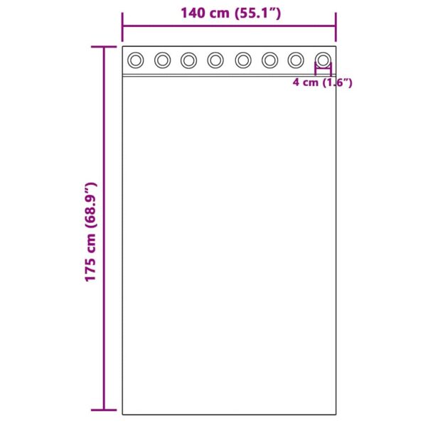 vidaXL Záclony na zatemnenie s krúžkami 2 pcs Tmavohnedá 175 x 140 cm – Obrázok 8