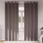 vidaXL Záclony na zatemnenie s krúžkami 2 pcs Tmavohnedá 225 x 140 cm