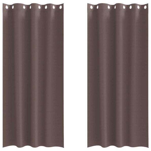 vidaXL Záclony na zatemnenie s krúžkami 2 pcs Tmavohnedá 225 x 140 cm – Obrázok 2