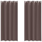 vidaXL Záclony na zatemnenie s krúžkami 2 pcs Tmavohnedá 245 x 140 cm – Obrázok 2