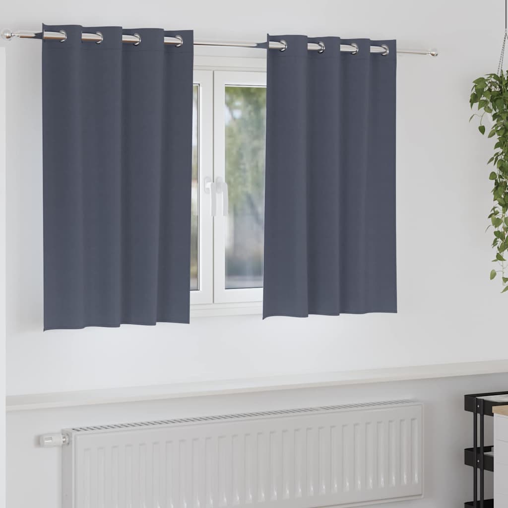 4107338_1.jpg vidaXL Záclony na zatemnenie s krúžkami 2 pcs Antracit 140 x 140 cm – Obrázok 1