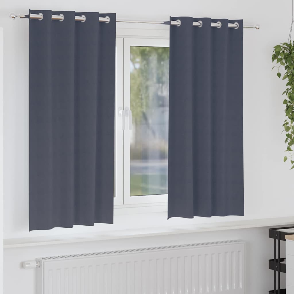 4107339_1.jpg vidaXL Záclony na zatemnenie s krúžkami 2 pcs Antracit 175 x 140 cm – Obrázok 1