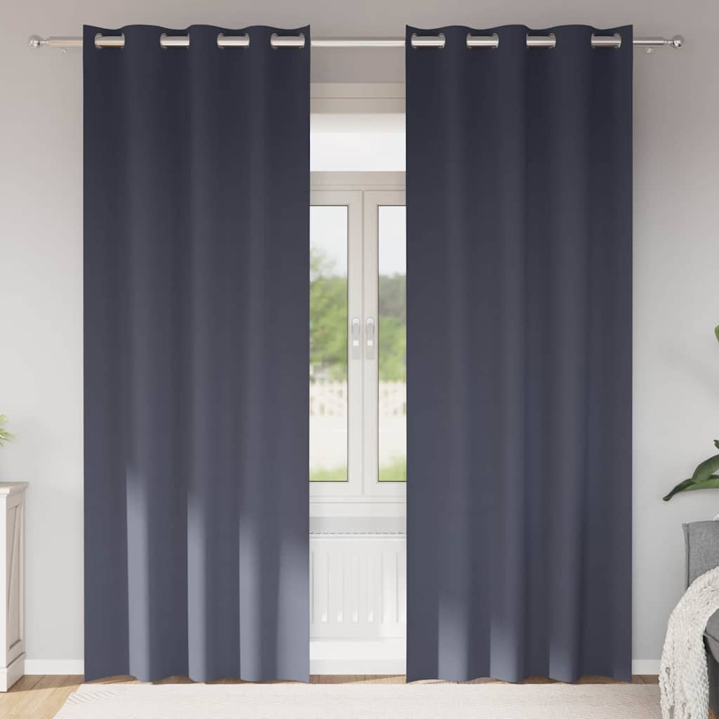 4107340_1.jpg vidaXL Záclony na zatemnenie s krúžkami 2 pcs Antracit 225 x 140 cm – Obrázok 1