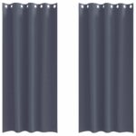 vidaXL Okenice so záclonami 2 pcs Antracitová 245 x 140 cm Polyester – Obrázok 2
