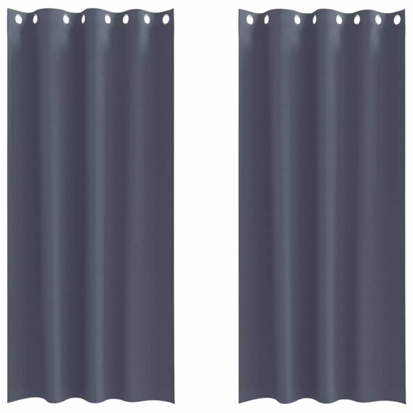 vidaXL Okenice so záclonami 2 pcs Antracitová 260 x 140 cm Polyester – Obrázok 2