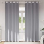 vidaXL Záclony na zatemnenie s krúžkami 2 pcs Svetlosivá 225 x 140 cm