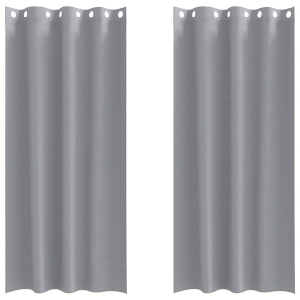vidaXL Záclony na zatemnenie s krúžkami 2 pcs Svetlosivá 260 x 140 cm – Obrázok 2