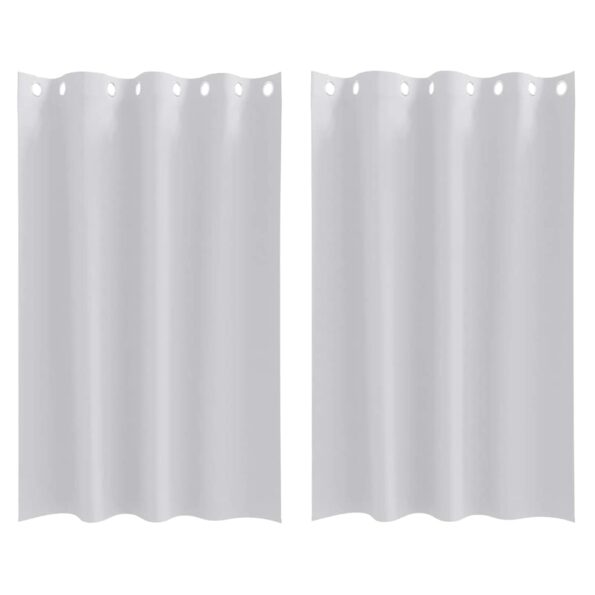 vidaXL Okenice so záclonami 2 pcs Svetlo šedá 175 x 140 cm Polyester – Obrázok 2