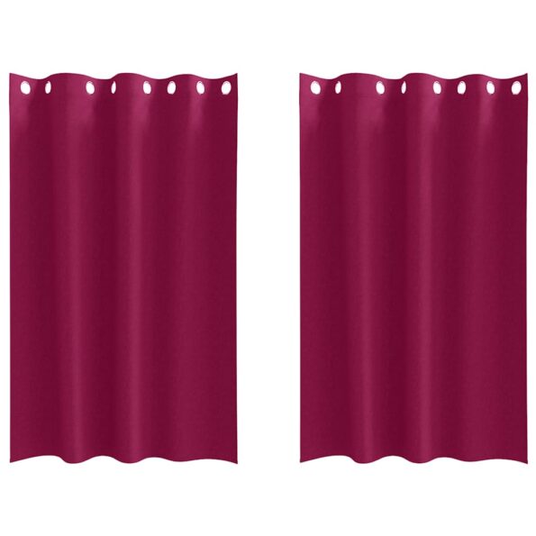 vidaXL Okenice so záclonami 2 pcs Víno červené 175 x 140 cm Polyester – Obrázok 2