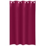 vidaXL Okenice so záclonami 2 pcs Víno červené 175 x 140 cm Polyester – Obrázok 4