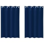 vidaXL Okenice so záclonami 2 pcs Tmavo modrá 175 x 140 cm Polyester – Obrázok 2