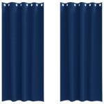 vidaXL Okenice so záclonami 2 pcs Tmavo modrá 245 x 140 cm Polyester – Obrázok 2