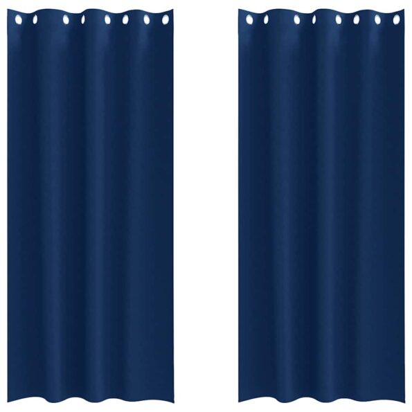 vidaXL Okenice so záclonami 2 pcs Tmavo modrá 245 x 140 cm Polyester – Obrázok 2