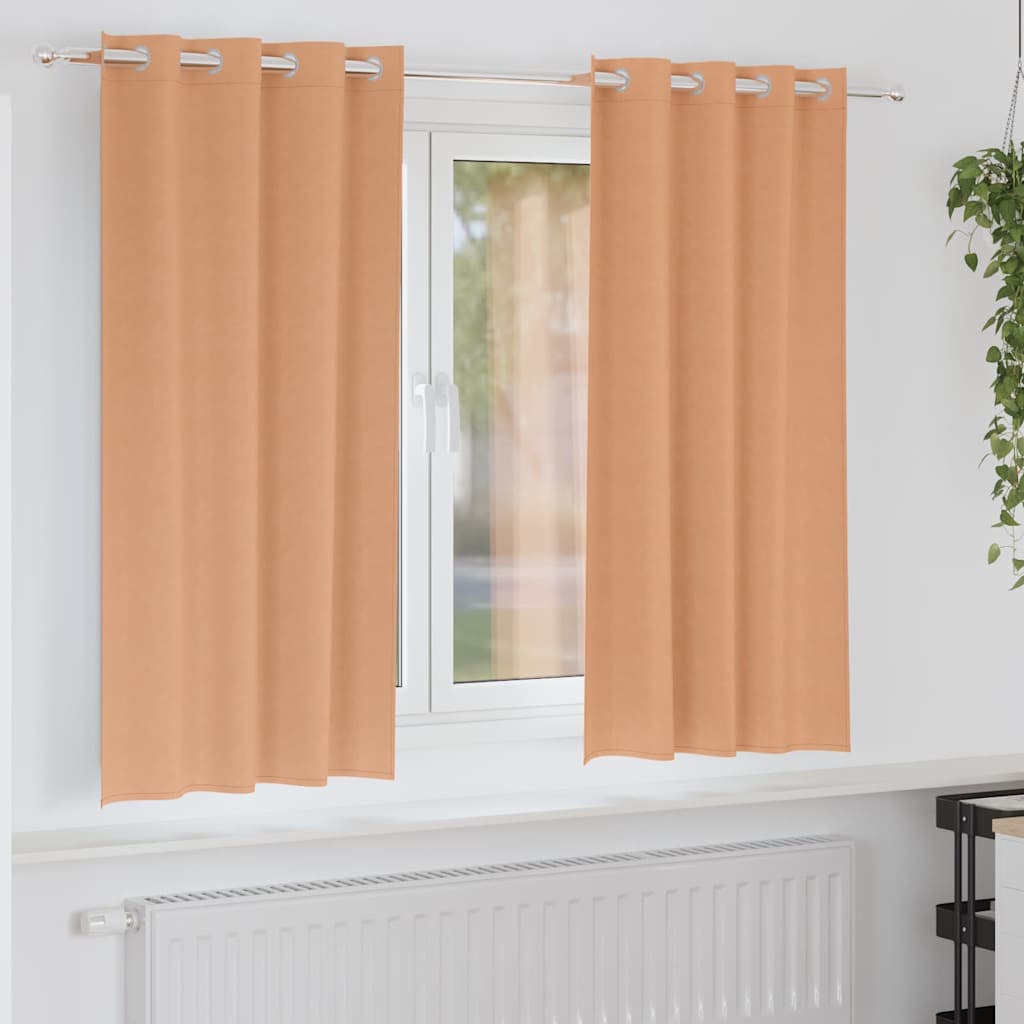 4107369_1.jpg vidaXL Záclony na zatemnenie s krúžkami 2 pcs Svetlohnedá 175 x 140 cm – Obrázok 1