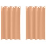 vidaXL Záclony na zatemnenie s krúžkami 2 pcs Svetlohnedá 175 x 140 cm – Obrázok 2