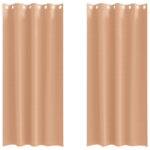vidaXL Záclony na zatemnenie s krúžkami 2 pcs Svetlohnedá 225 x 140 cm – Obrázok 2
