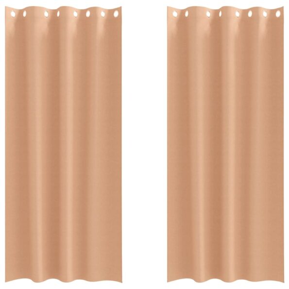 vidaXL Záclony na zatemnenie s krúžkami 2 pcs Svetlohnedá 245 x 140 cm – Obrázok 2