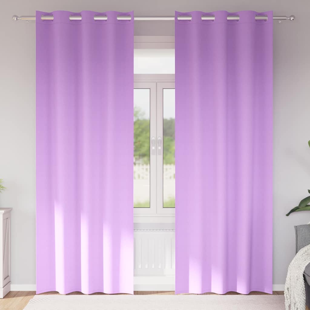 4107382_1.jpg vidaXL Záclony na zatemnenie s krúžkami 2 pcs Fialová 260 x 140 cm – Obrázok 1