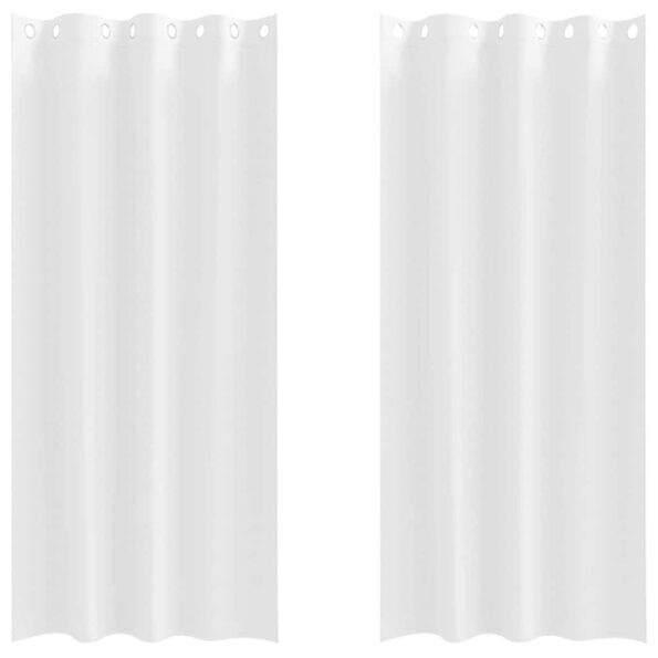 vidaXL Okenice so záclonami 2 pcs Čistá biela 260 x 140 cm Polyester – Obrázok 2
