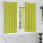 vidaXL Záclony na zatemnenie s krúžkami 2 pcs Zelená 175 x 140 cm