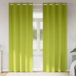 vidaXL Záclony na zatemnenie s krúžkami 2 pcs Zelená 260 x 140 cm