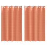 vidaXL Okenice so záclonami 2 pcs Tehlová 175 x 140 cm Polyester – Obrázok 2