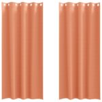 vidaXL Okenice so záclonami 2 pcs Tehlová 225 x 140 cm Polyester – Obrázok 2
