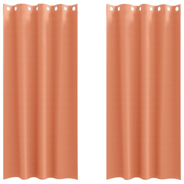 vidaXL Okenice so záclonami 2 pcs Tehlová 225 x 140 cm Polyester – Obrázok 2