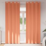 vidaXL Záclony na zatemnenie s krúžkami 2 pcs Tehlová 245 x 140 cm