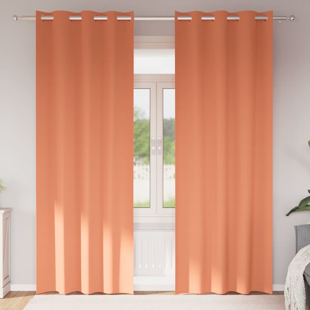 4107416_1.jpg vidaXL Záclony na zatemnenie s krúžkami 2 pcs Tehlová 245 x 140 cm – Obrázok 1