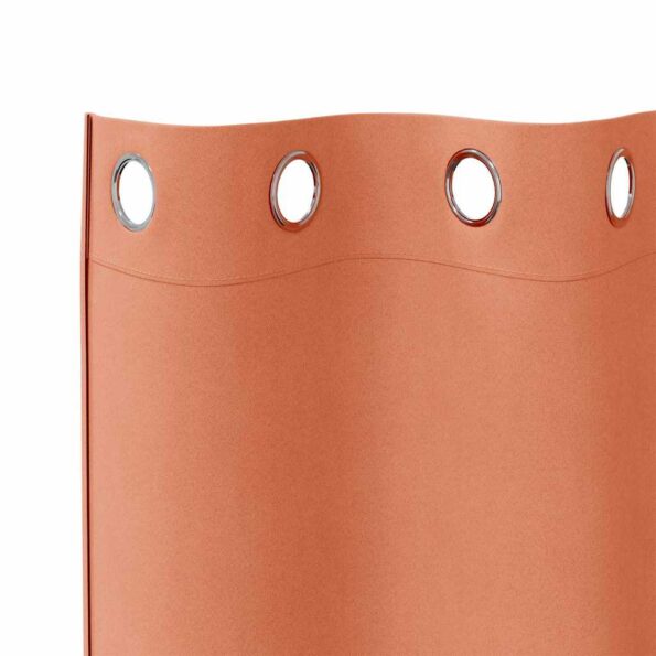 vidaXL Záclony na zatemnenie s krúžkami 2 pcs Tehlová 260 x 140 cm – Obrázok 5