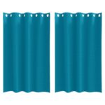 vidaXL Okenice so záclonami 2 pcs Tyrkysová 175 x 140 cm Polyester – Obrázok 2