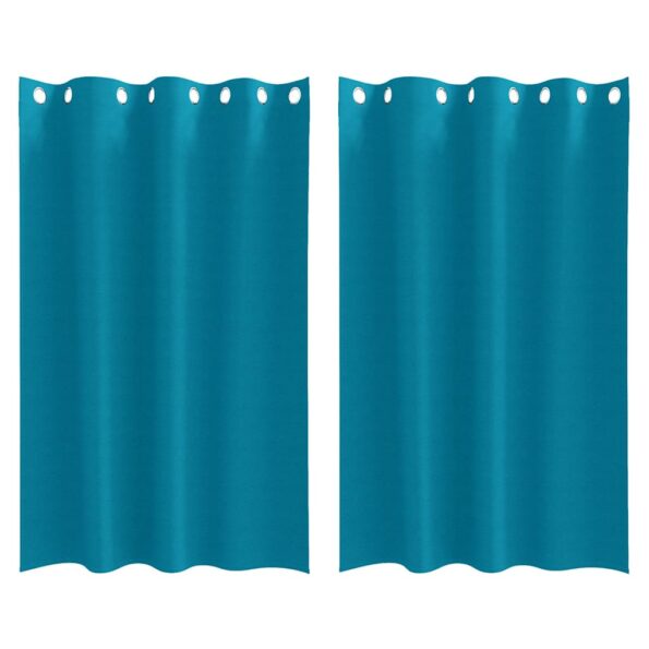 vidaXL Okenice so záclonami 2 pcs Tyrkysová 175 x 140 cm Polyester – Obrázok 2