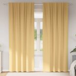 vidaXL Okenice so záclonami 2 pcs Béžová 245 x 140 cm Polyester