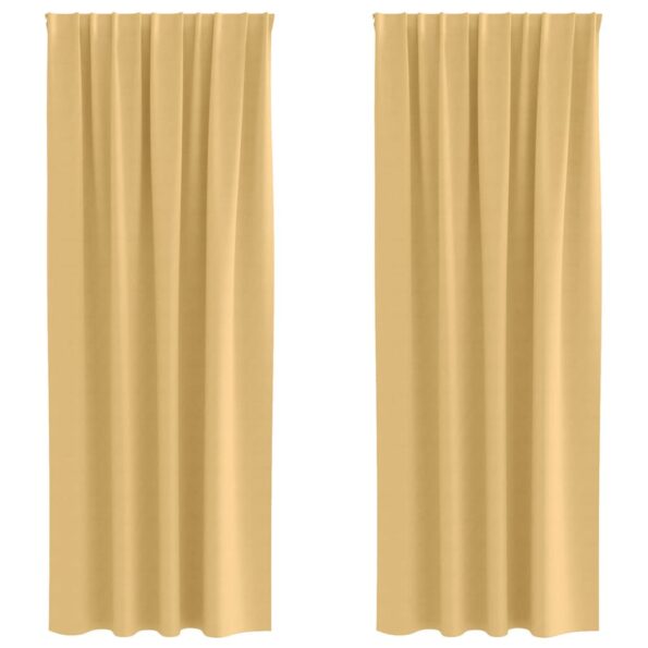 vidaXL Okenice so záclonami 2 pcs Béžová 245 x 140 cm Polyester – Obrázok 2