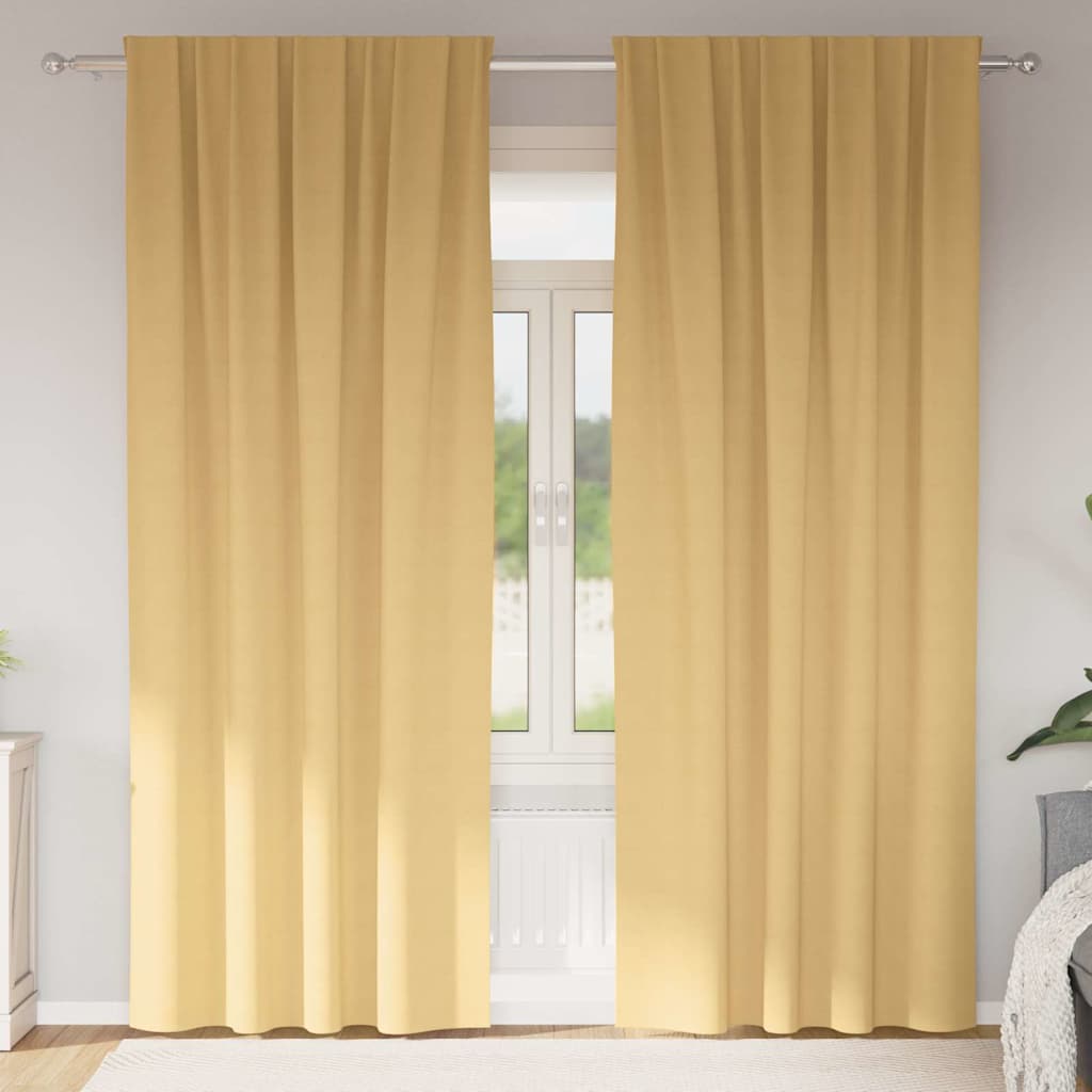 4107427_1.jpg vidaXL Záclony na zatemnenie s krúžkami 2 pcs Béžová 260 x 140 cm – Obrázok 1