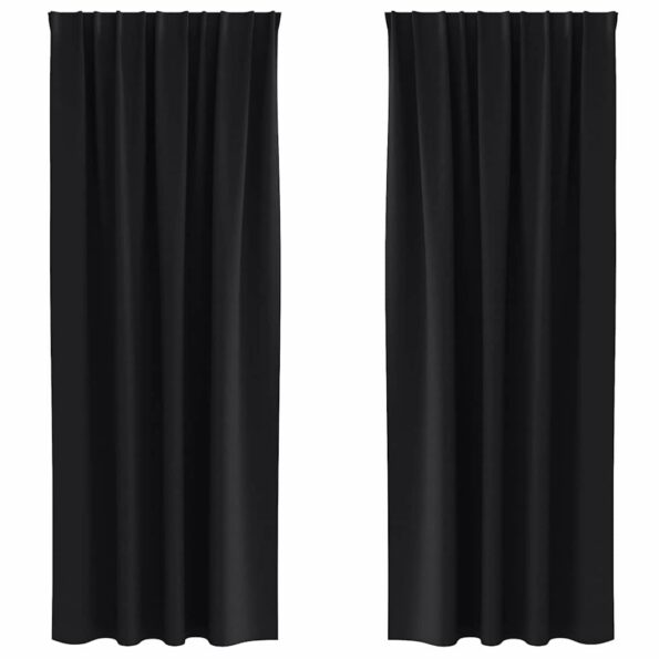 vidaXL Záclony na zatemnenie s krúžkami 2 pcs Čierna 245 x 140 cm – Obrázok 2