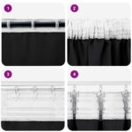 vidaXL Záclony na zatemnenie s krúžkami 2 pcs Čierna 245 x 140 cm – Obrázok 7